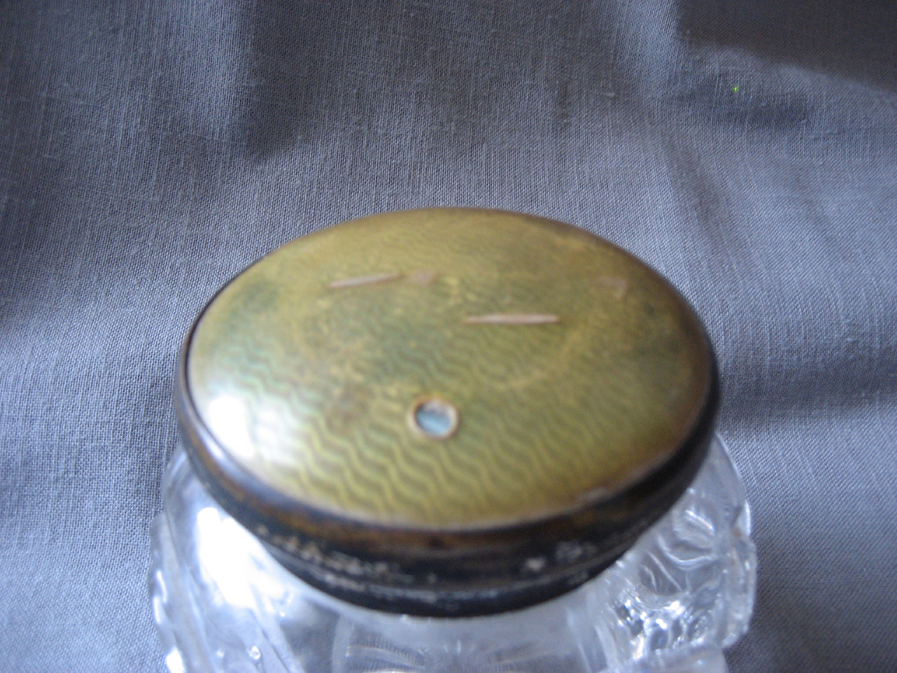 Cut Glass Powder Jar