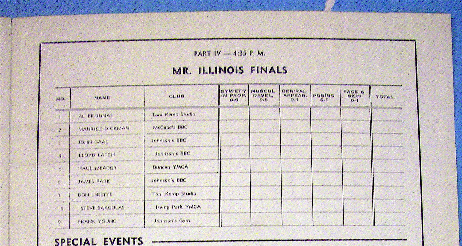Body Builder Souvenir Program March 1951 John Grimek