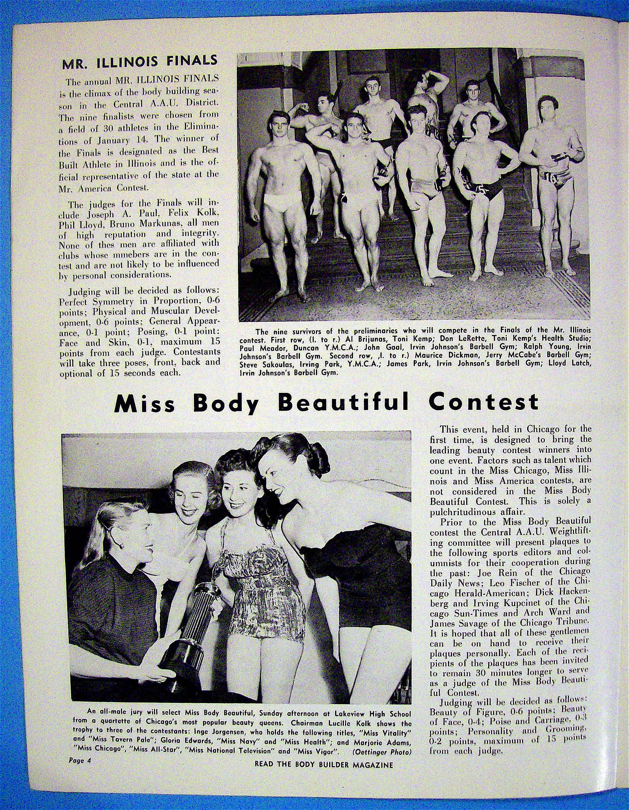 Body Builder Souvenir Program March 1951 John Grimek