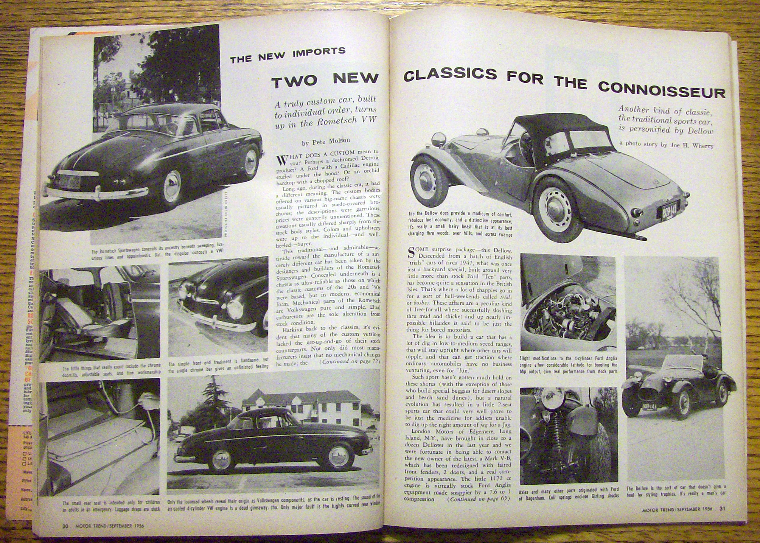 Motor Trend Magazine September 1956 1957 Cars