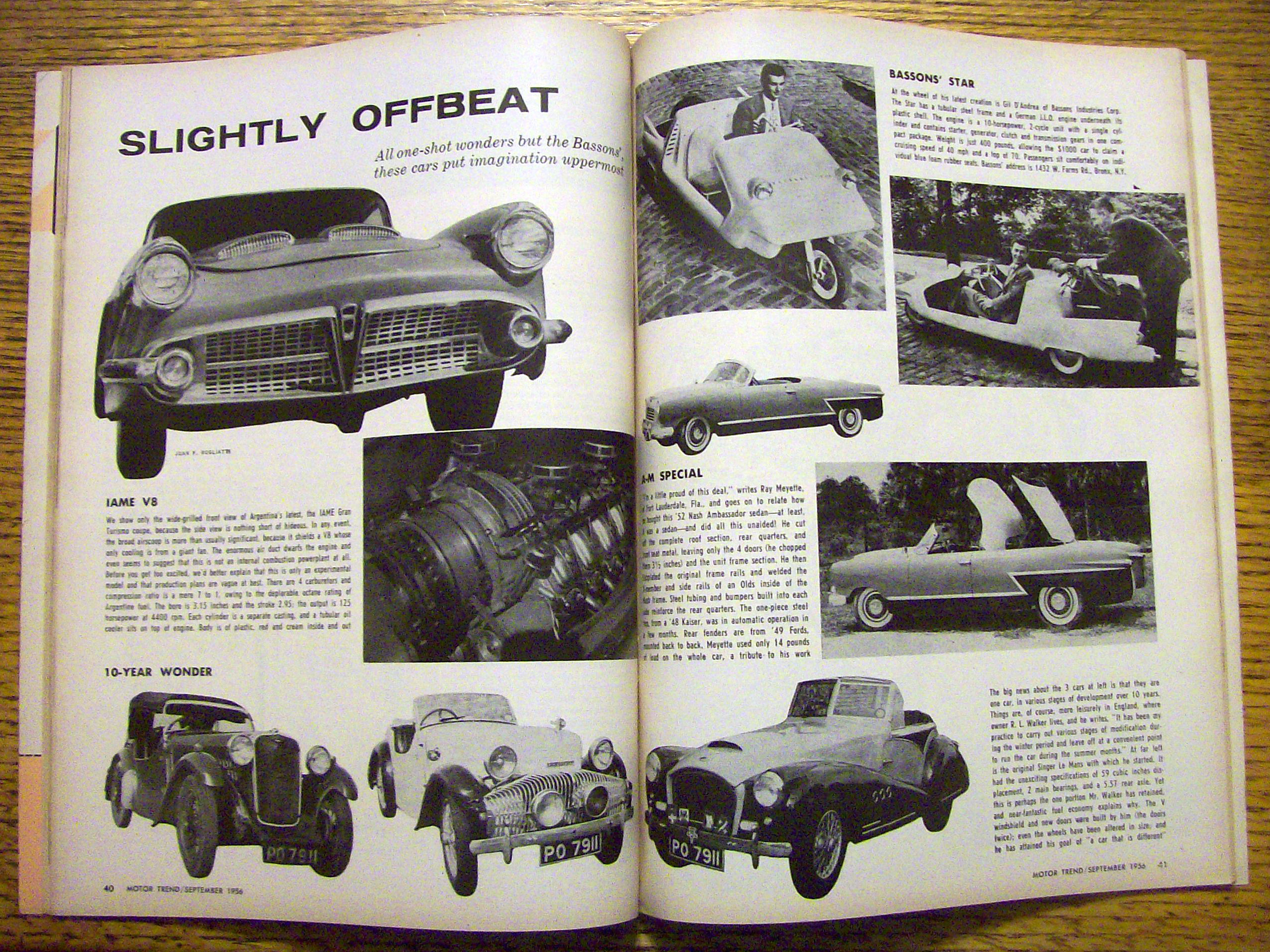 Motor Trend Magazine September 1956 1957 Cars