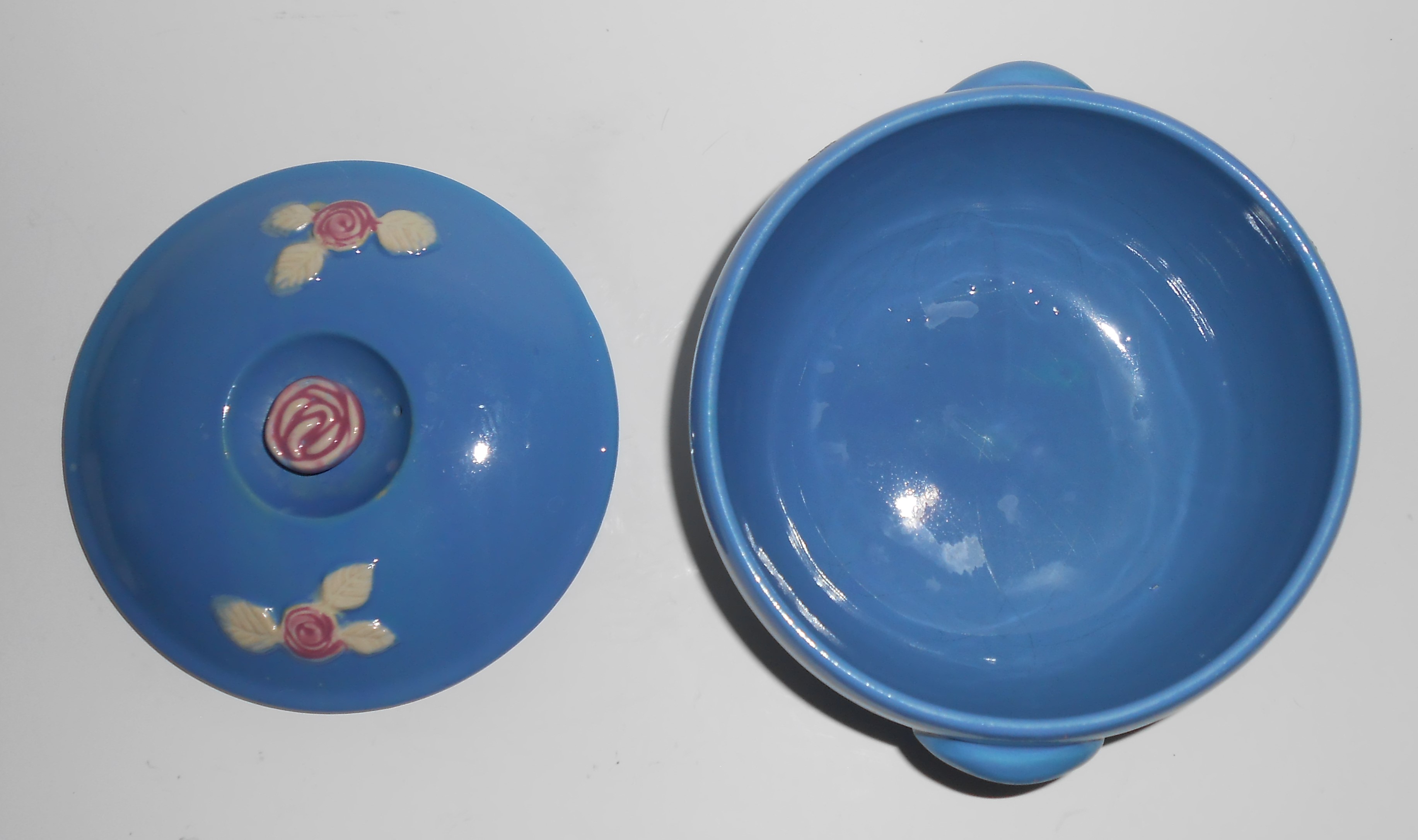 Coors Pottery Rosebud Early Blue Triple Service 2 Pint