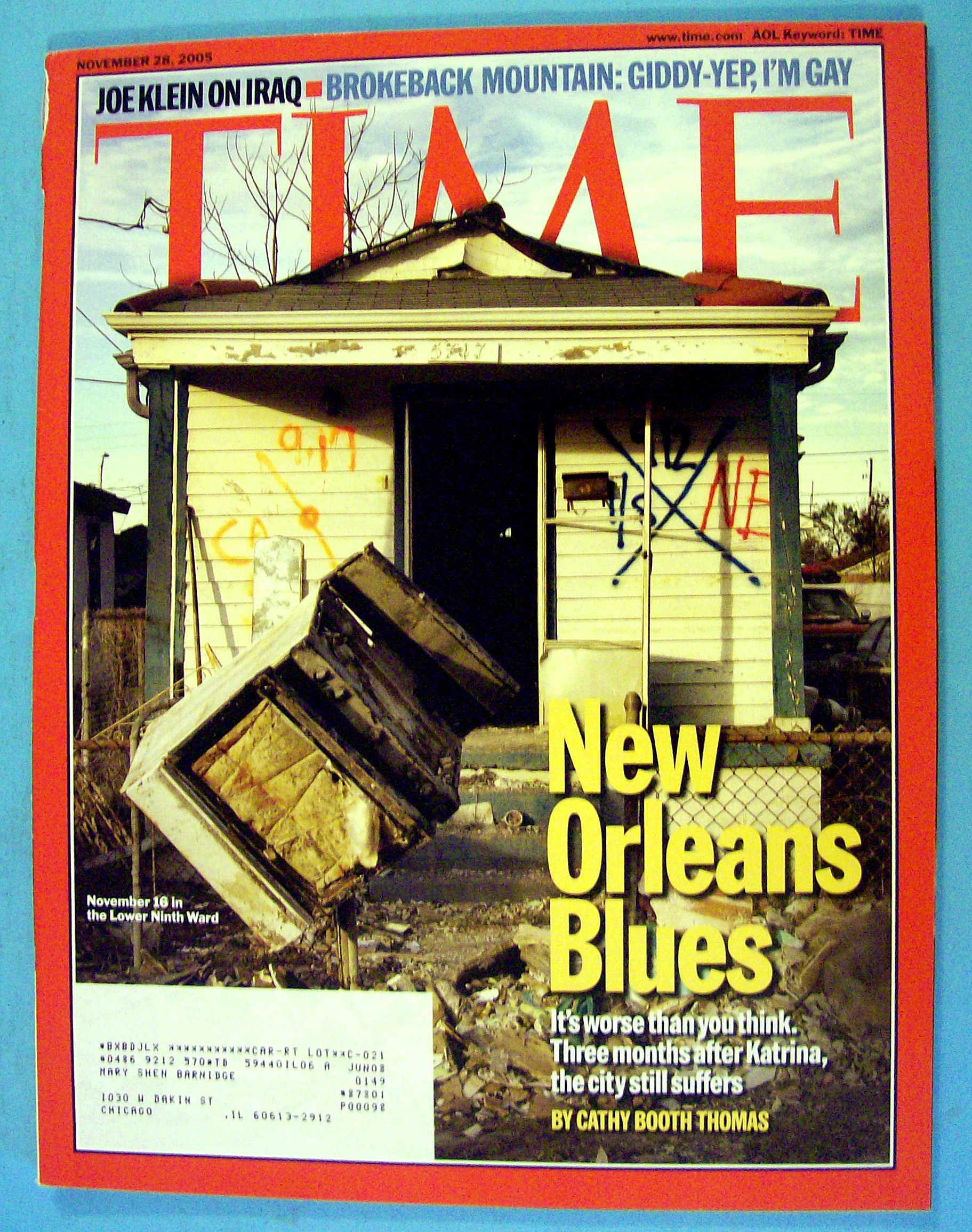 Time Magazine November 28, 2005 New Orleans Blues