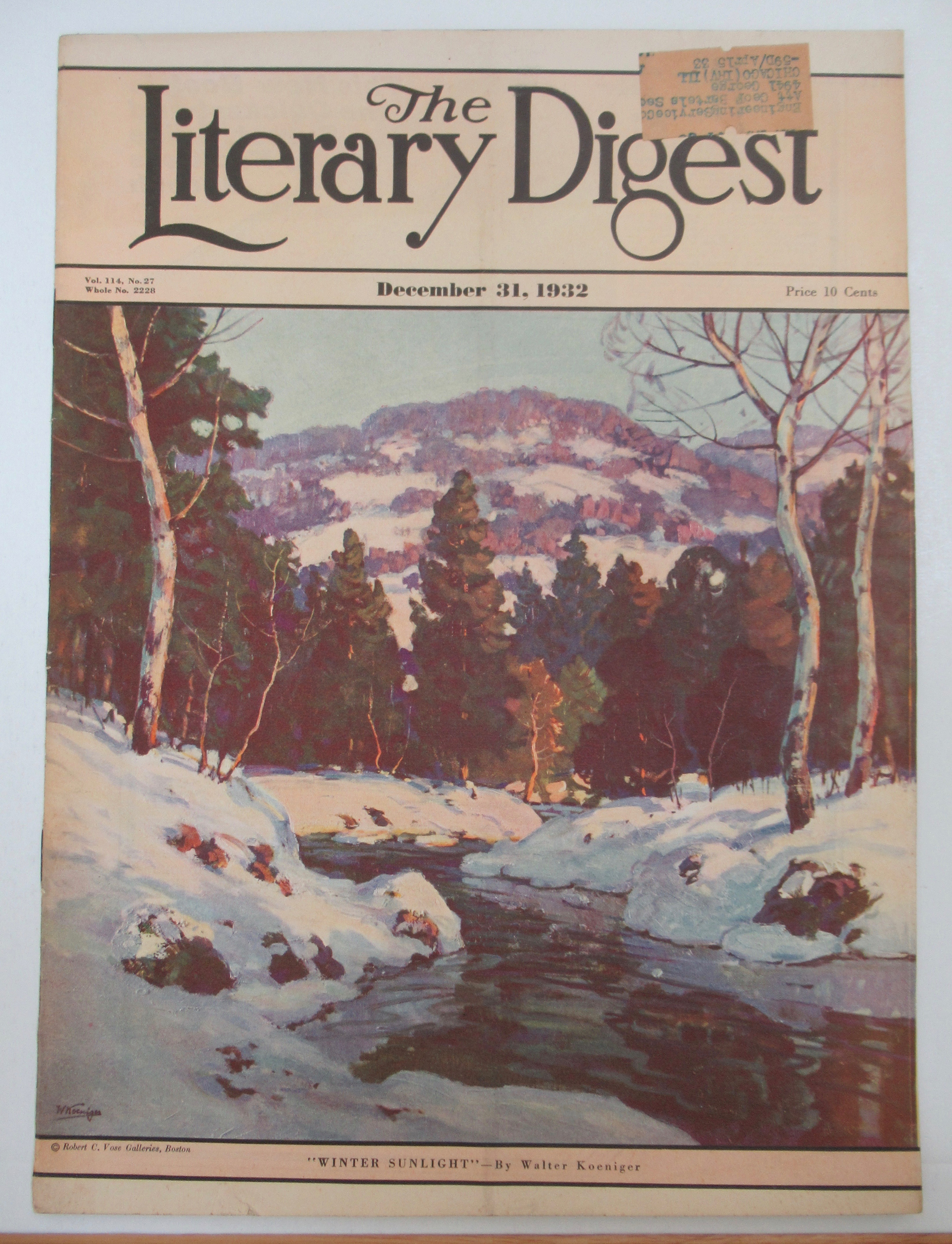Literary Digest Magazine December 31, 1932