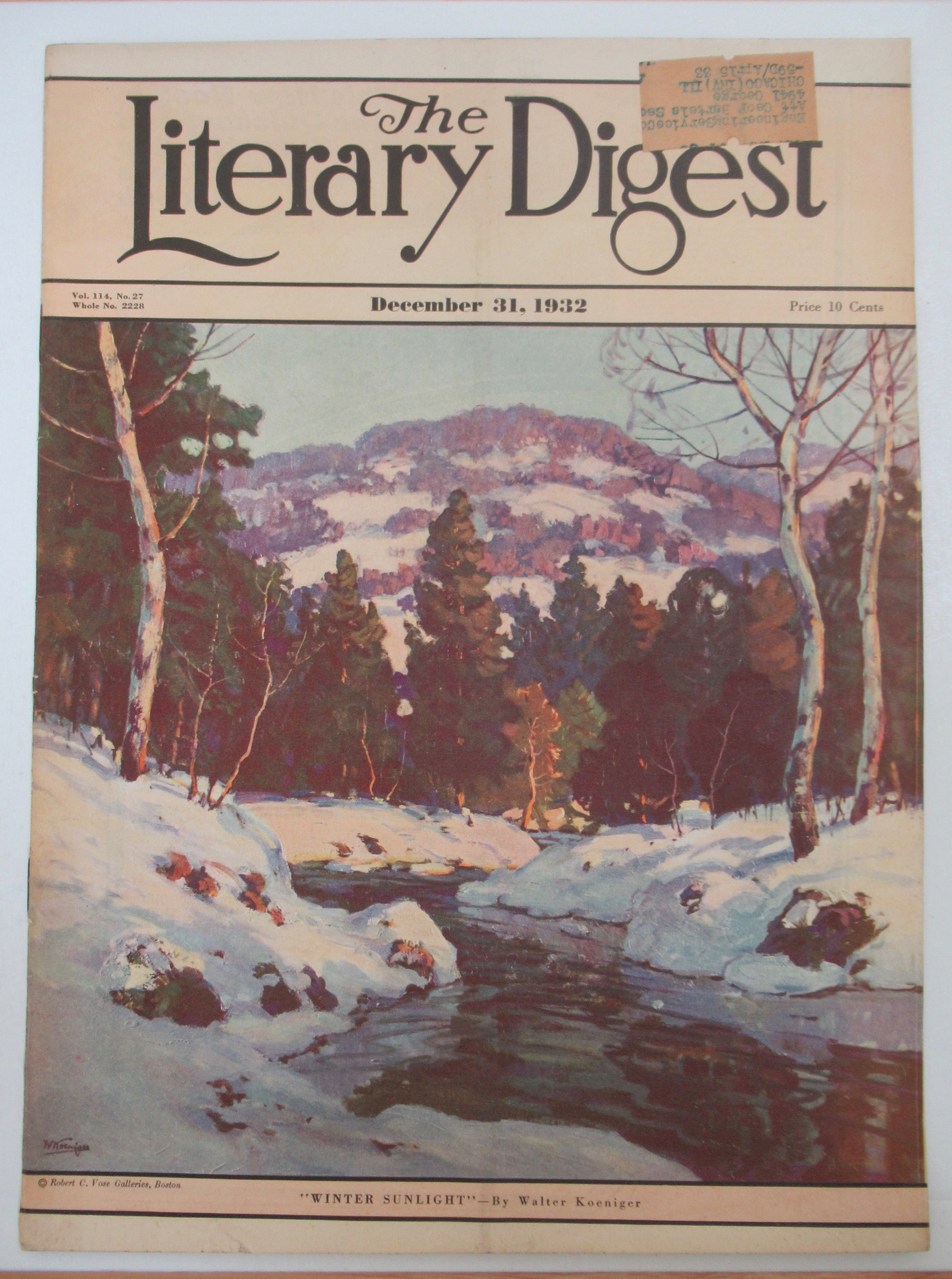 Literary Digest Magazine December 31, 1932