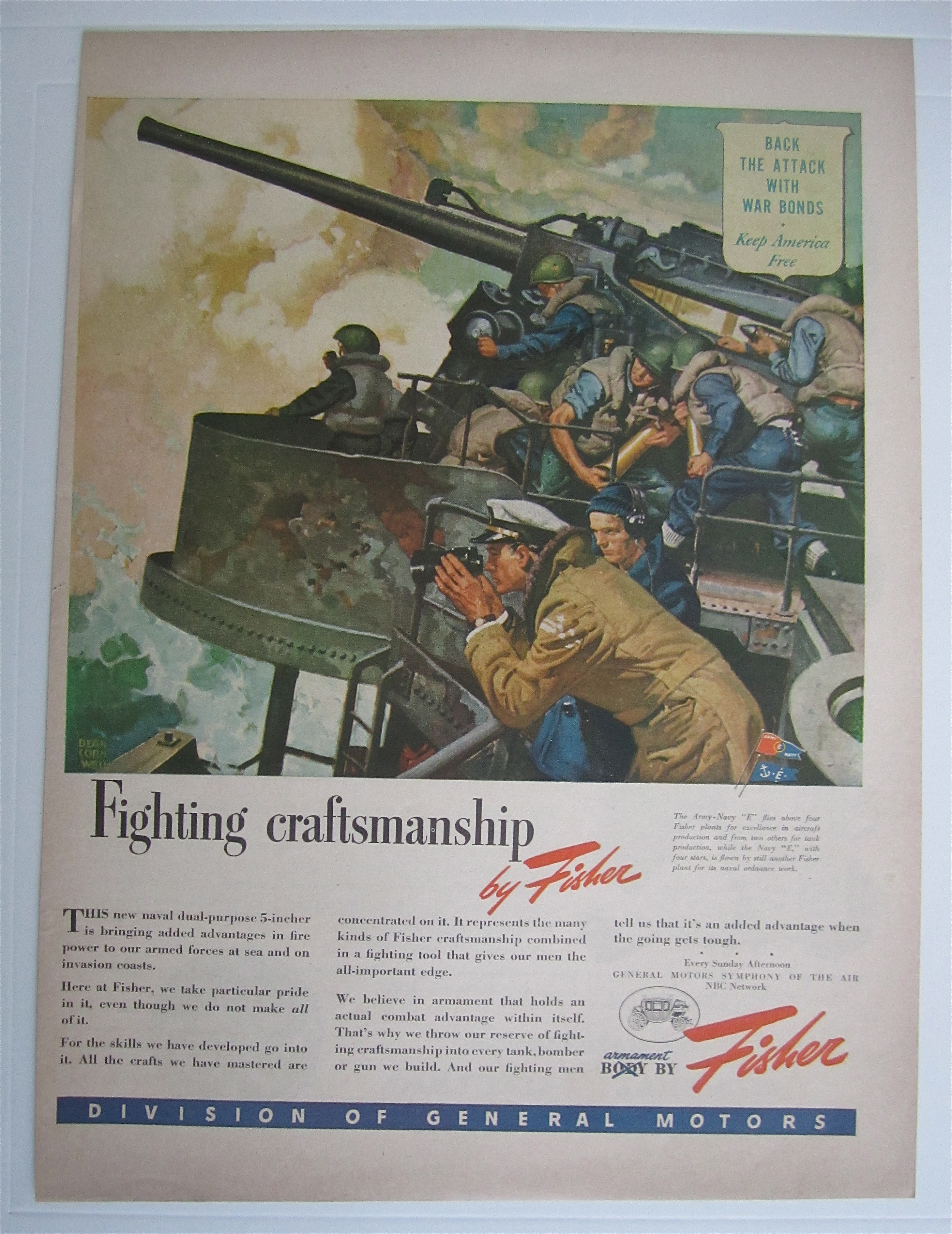1943 Body By Fisher By Dean Cornwell with Army Men