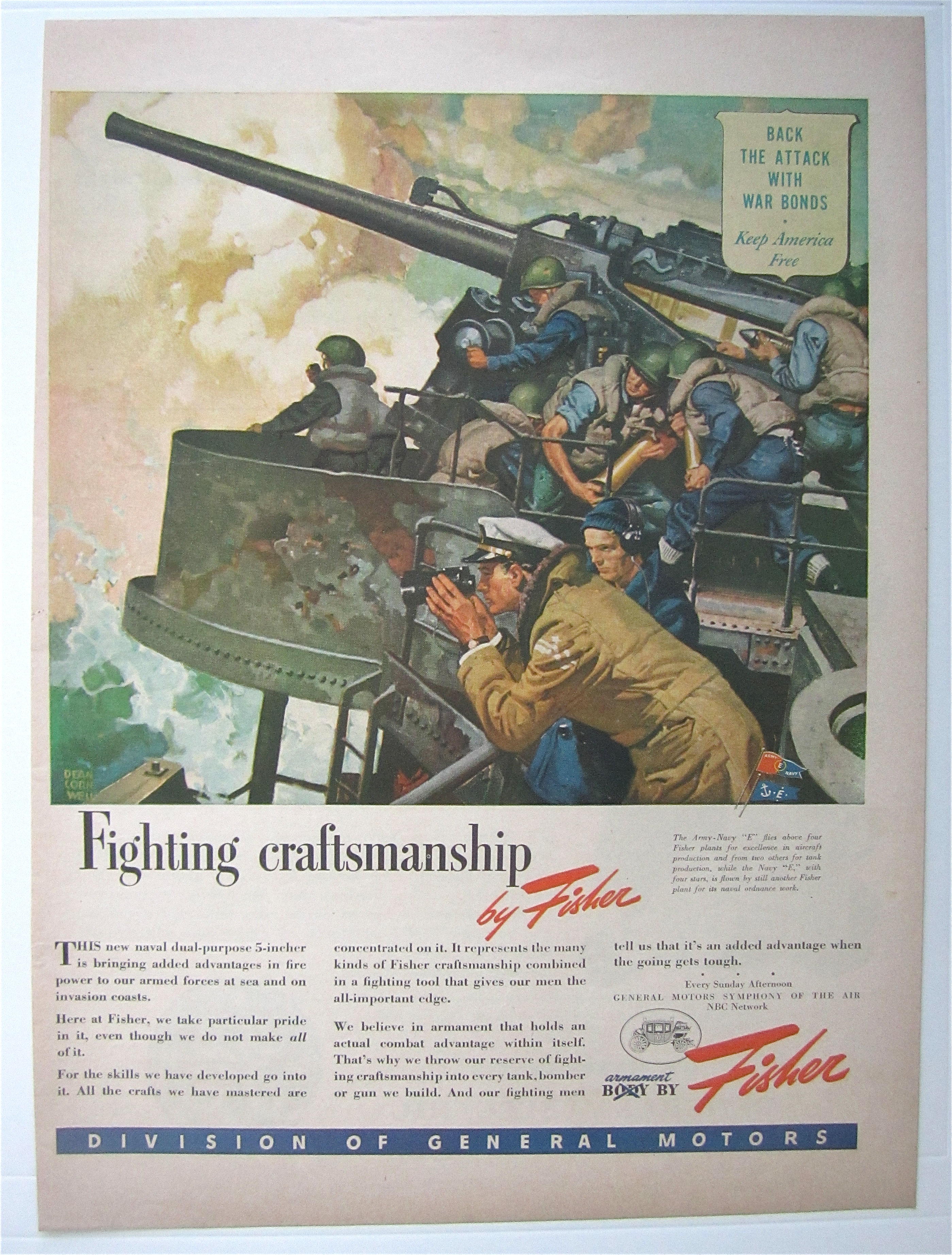 1943 Body By Fisher By Dean Cornwell with Army Men