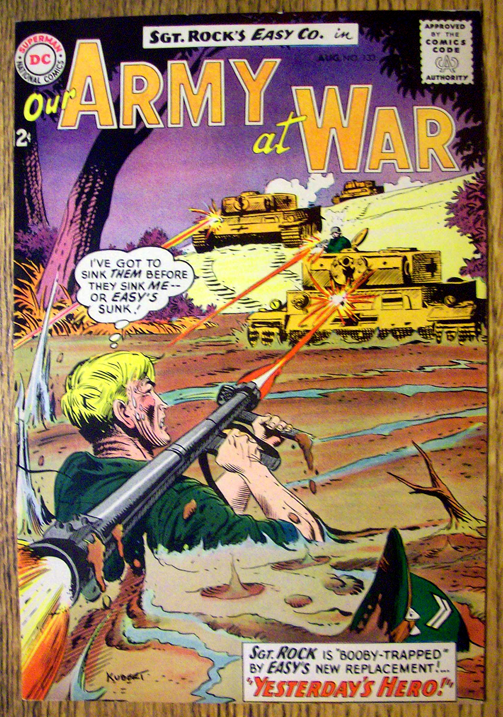 Our Army At War Comic Cover-August 1963-Yesterday Hero