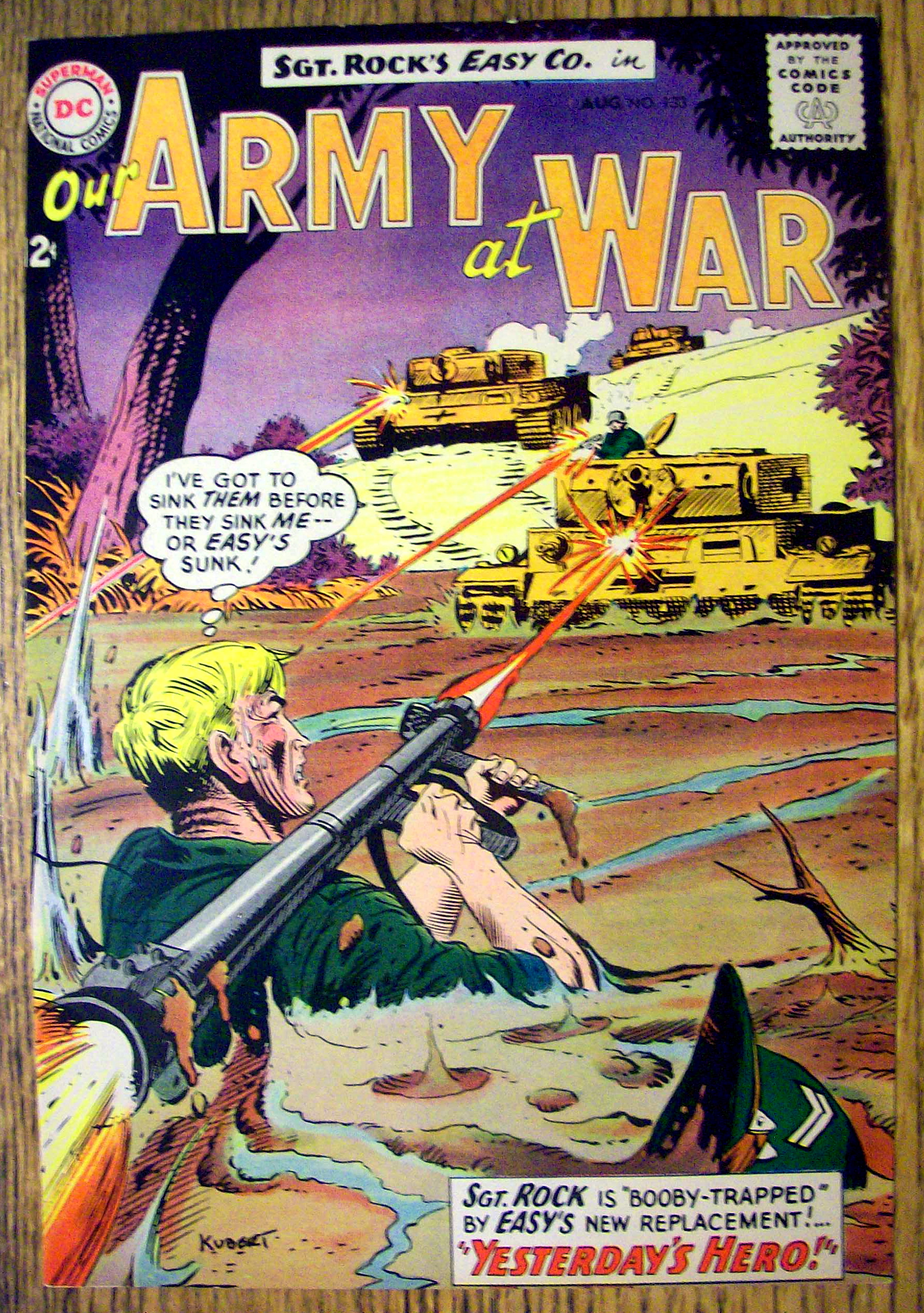 Our Army At War Comic Cover-August 1963-Yesterday Hero