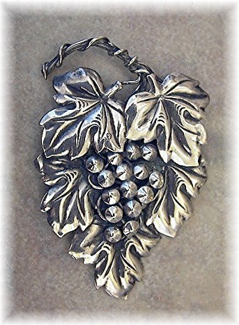CORO  Sterling Silver Large Grape Brooch