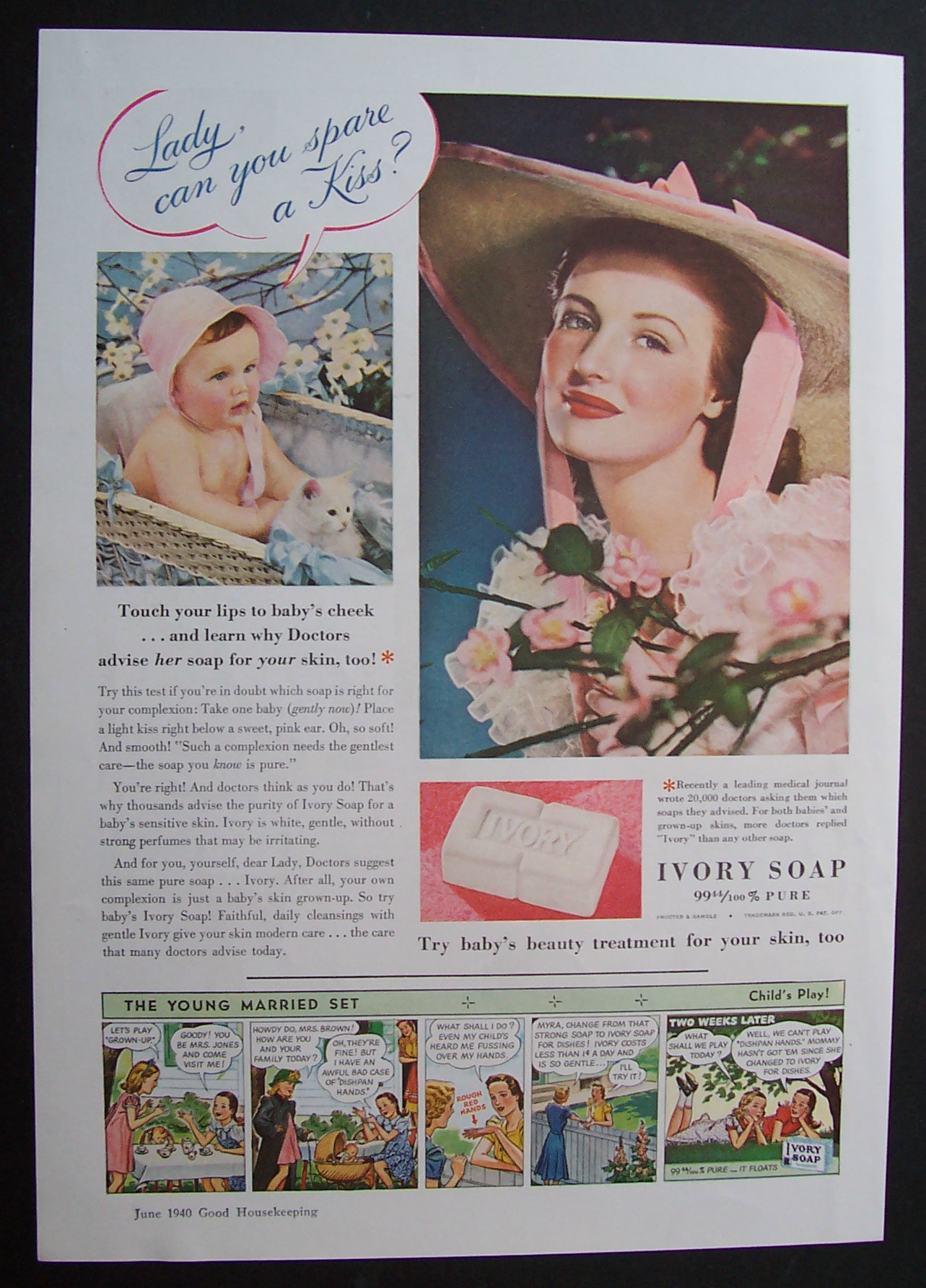 1940 Ivory Soap with a Baby Talking to a Woman