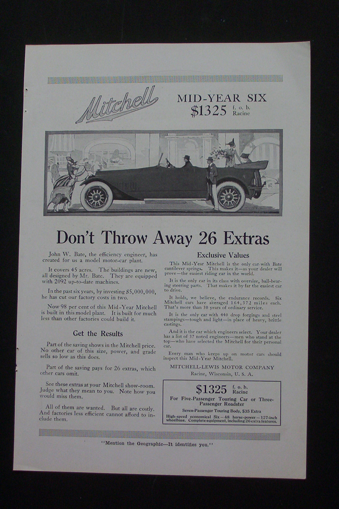 1916 Mitchell Mid Year Six with a Mitchell Six