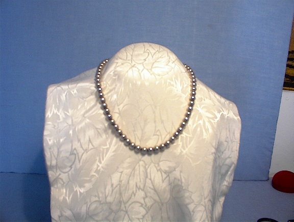 Fabulous Vintage Sterling Silver Bead Necklac