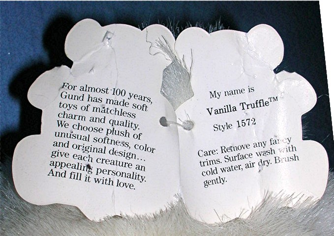 Lovable Gund Bear named Vanilla Truffle