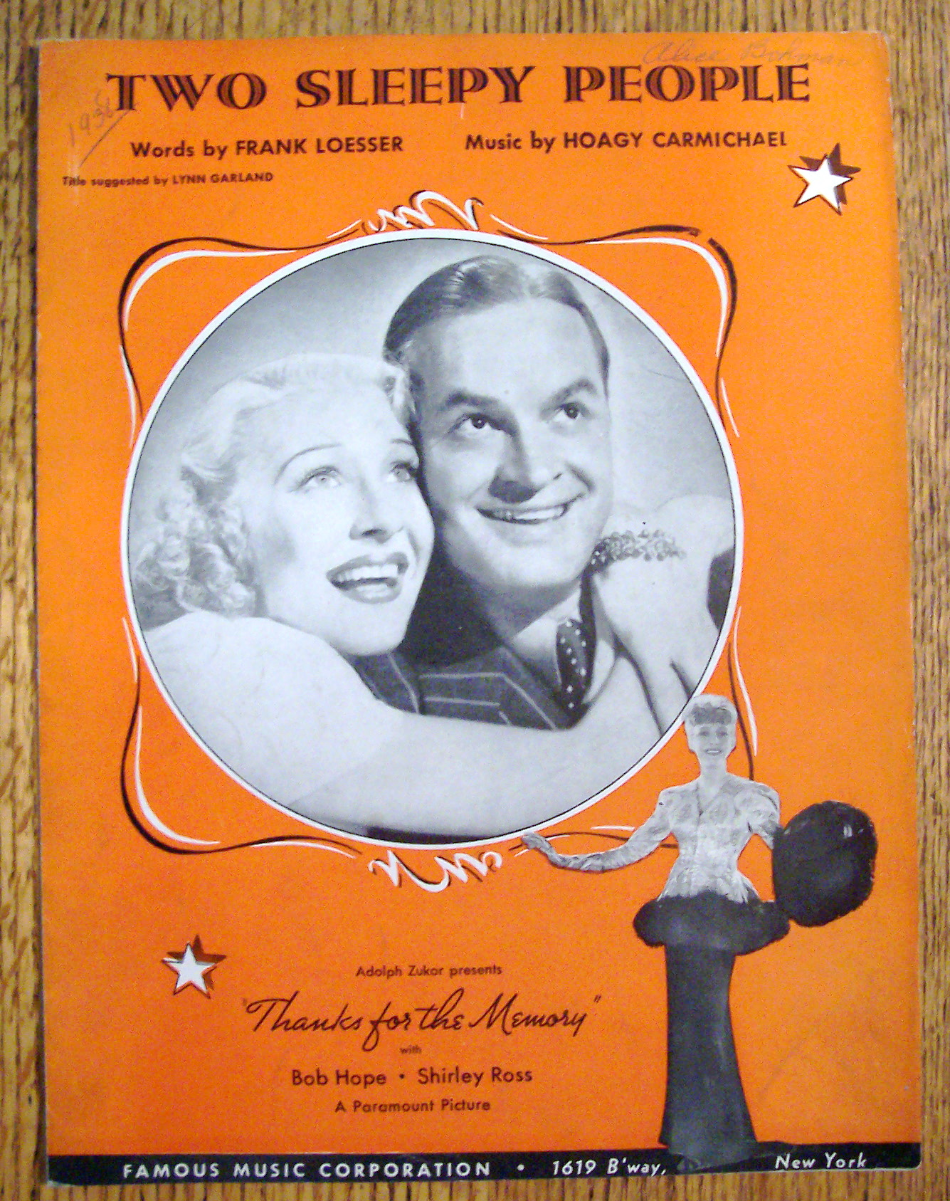 Sheet Music For 1938 Two Sleepy People
