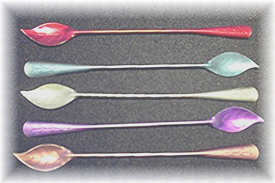 5 Brightly Colored Iced Tea Leaf Stir Sticks