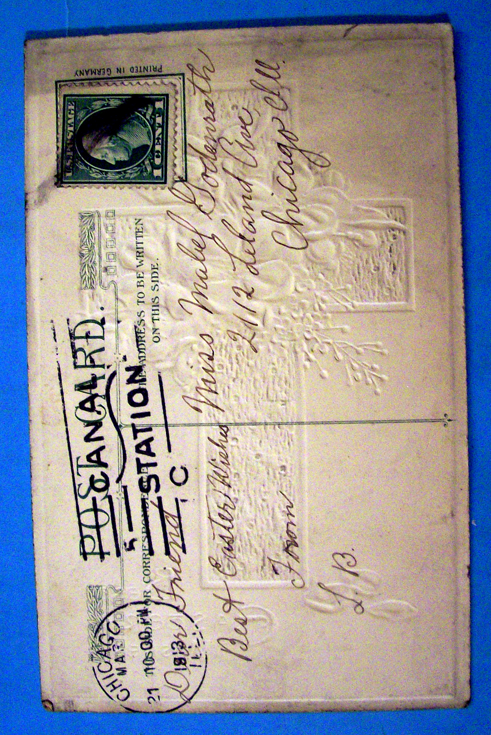 Best Easter Wishes Postcard with Cross & Flowers