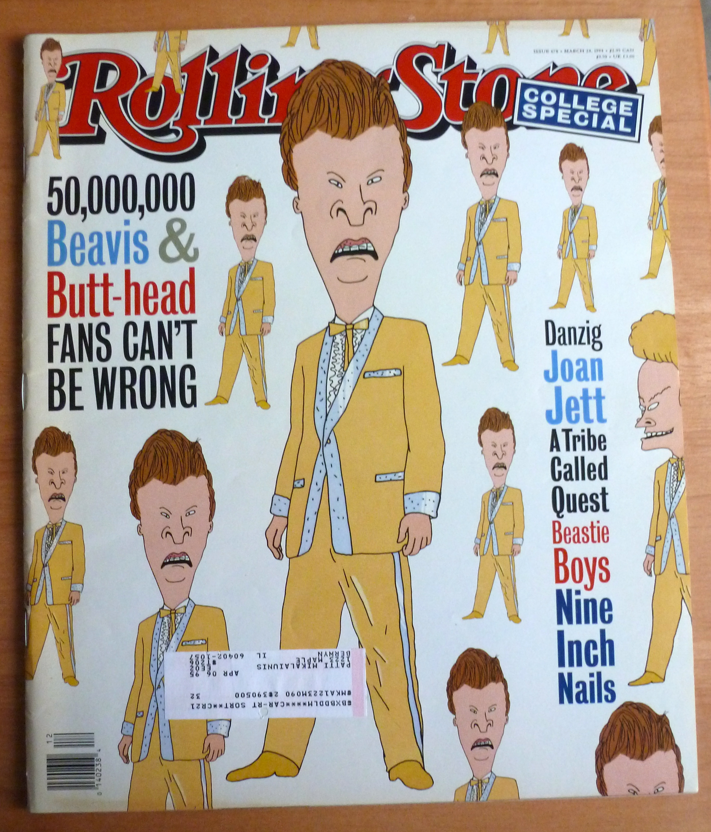 Rolling Stone Magazine March 24, 1994 Beavis/Butthead