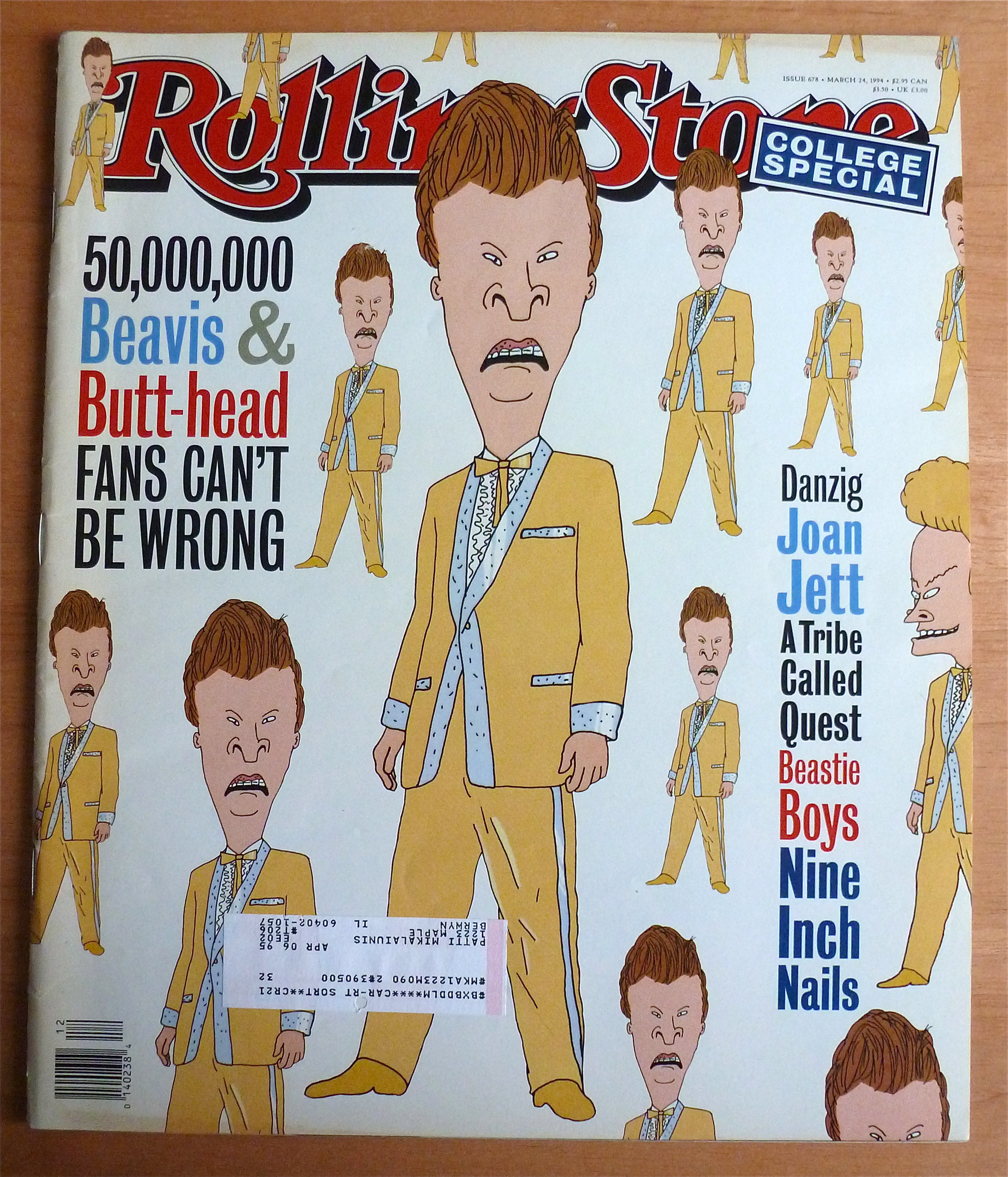 Rolling Stone Magazine March 24, 1994 Beavis/Butthead