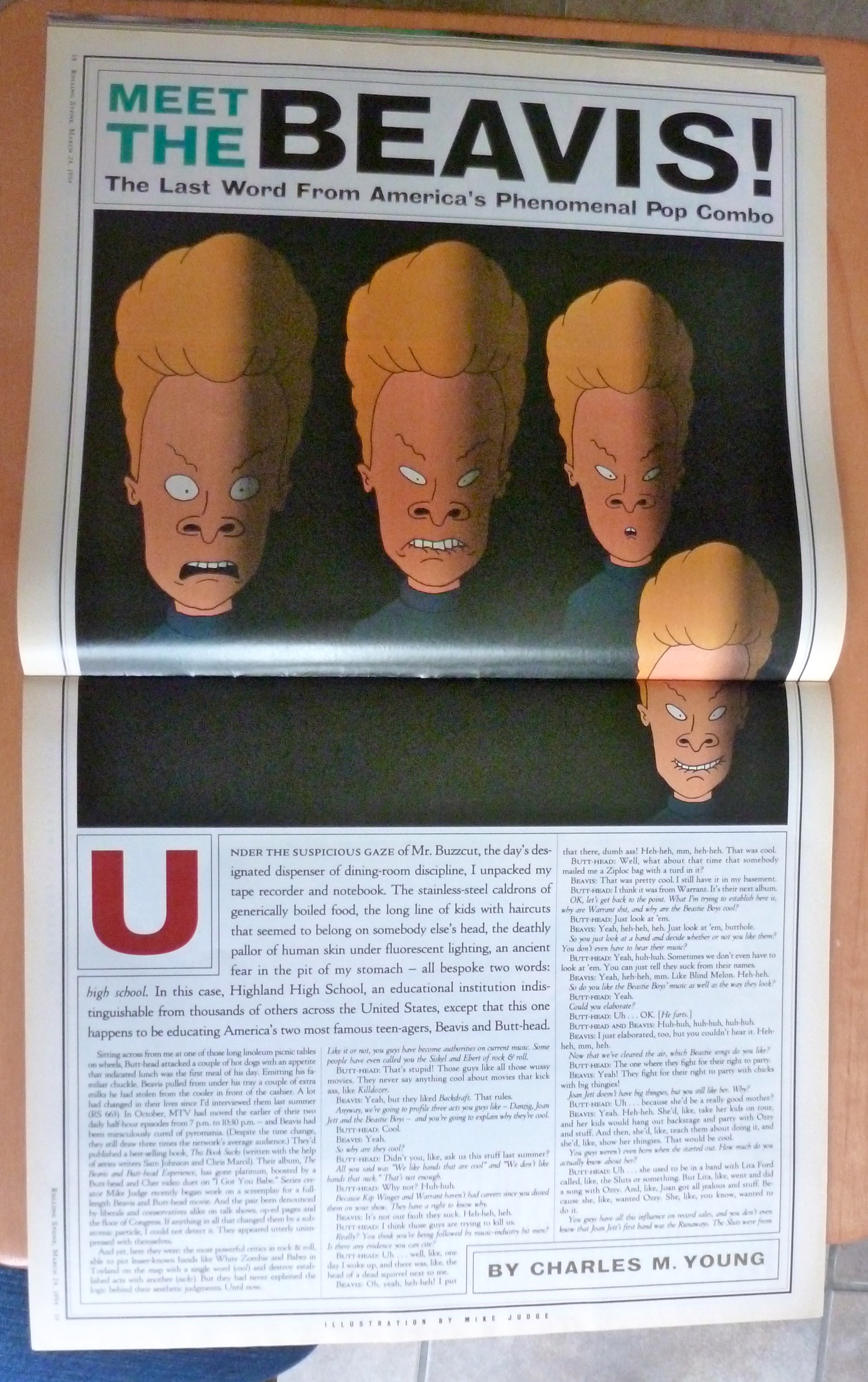 Rolling Stone Magazine March 24, 1994 Beavis/Butthead