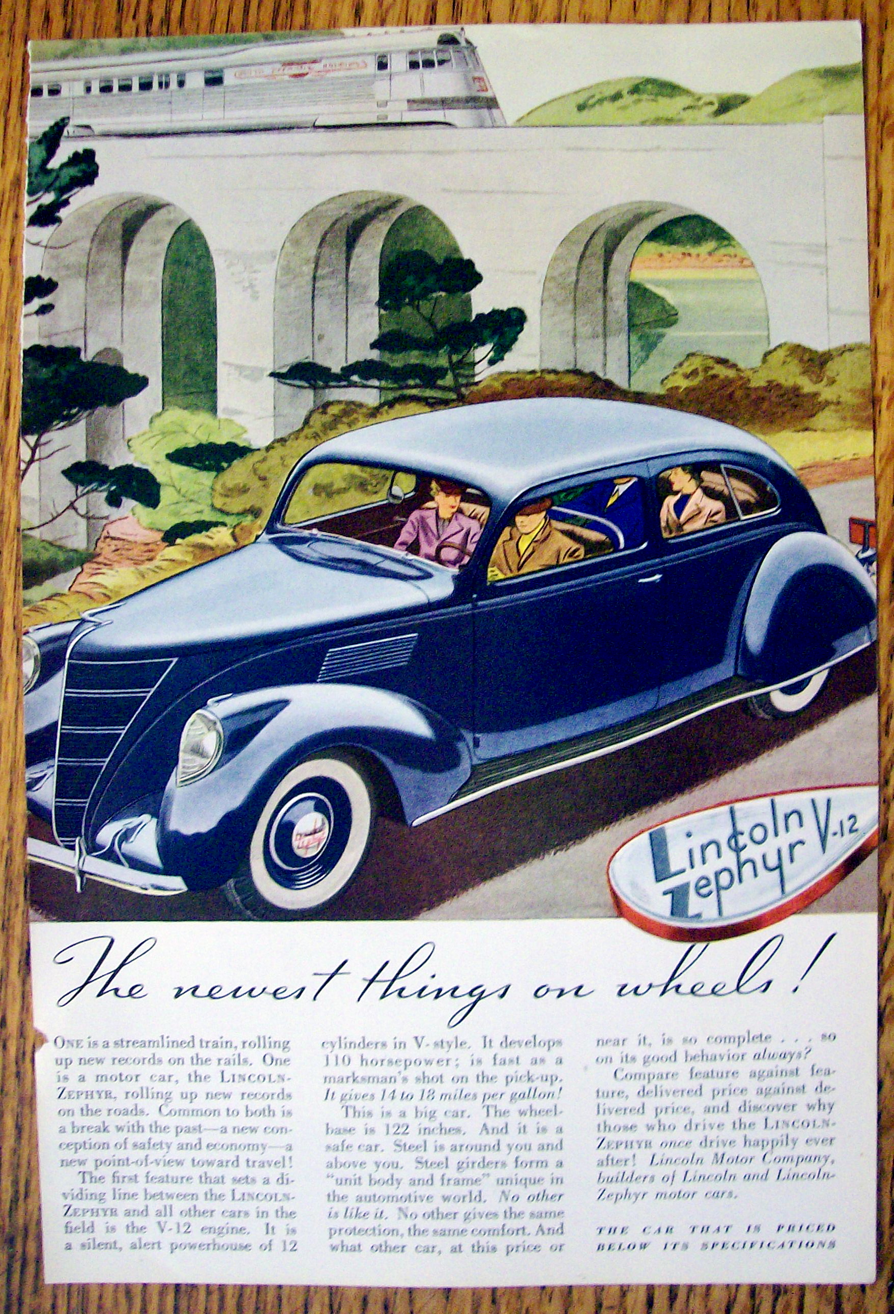 Vintage Ad: 1937 Lincoln Zephyr V-12