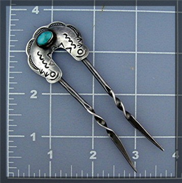 Sterling Silver Turquoise Hair Pin Hand Made