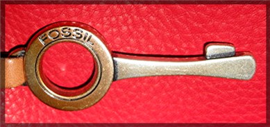 Red Leather FOSSIL handbag, new with tags