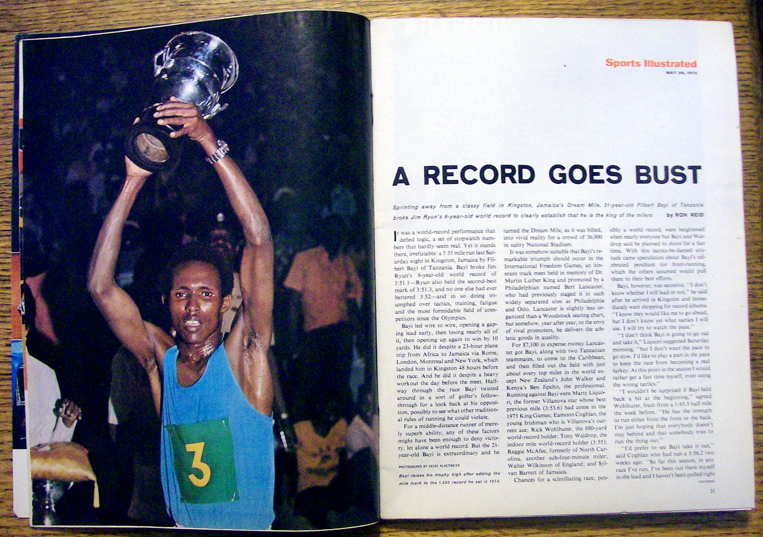 Sports Illustrated Magazine-May 26, 1975-Filbert Bayi
