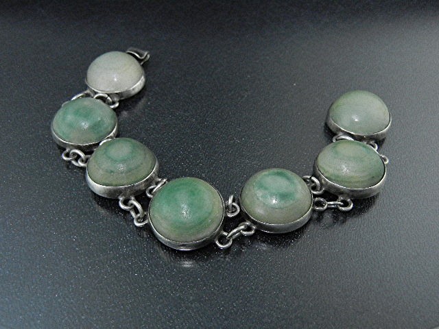 Mexico Sterling Silver Jade Bracelet