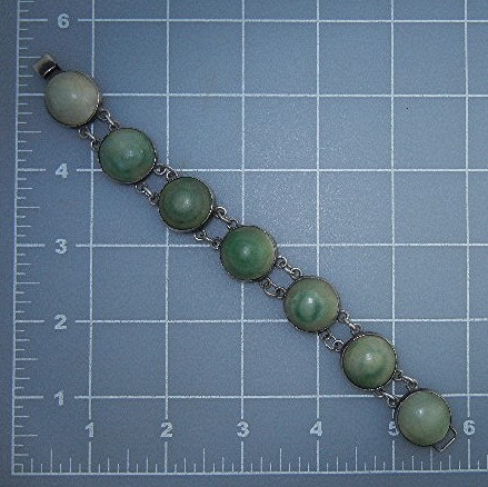 Mexico Sterling Silver Jade Bracelet