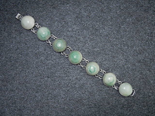 Mexico Sterling Silver Jade Bracelet