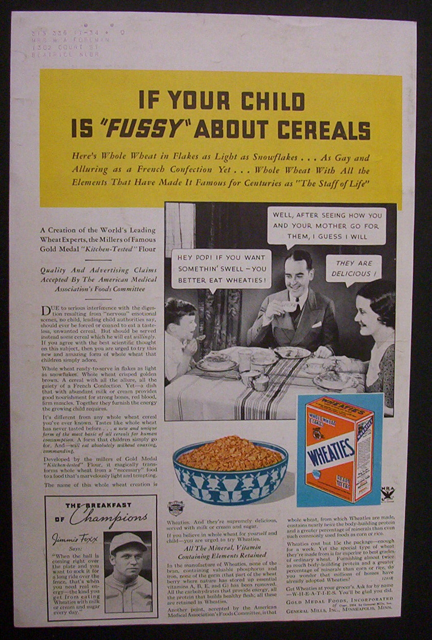 1934 Wheaties Cereal