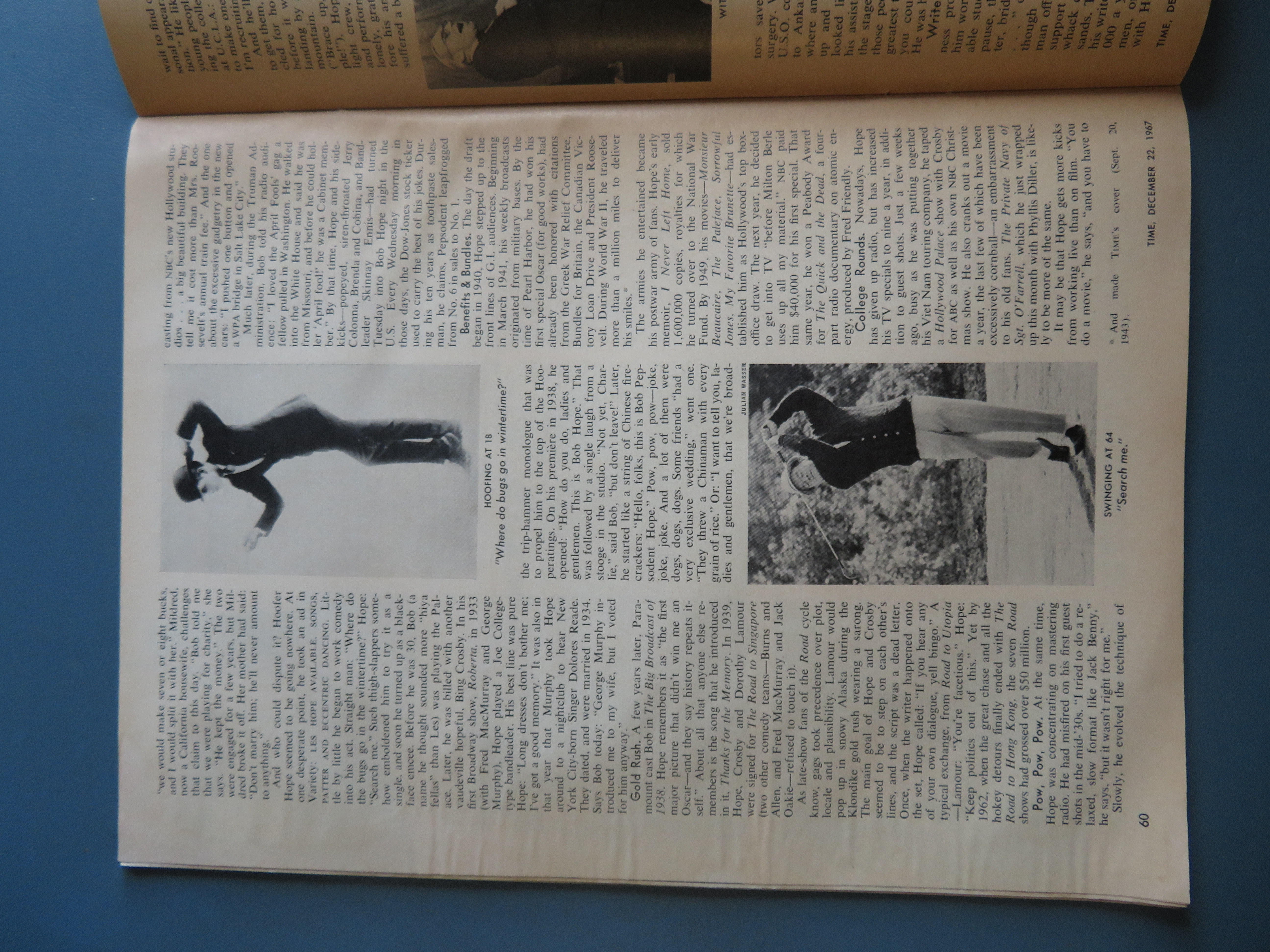 Time Magazine December 22, 1967 Bob Hope