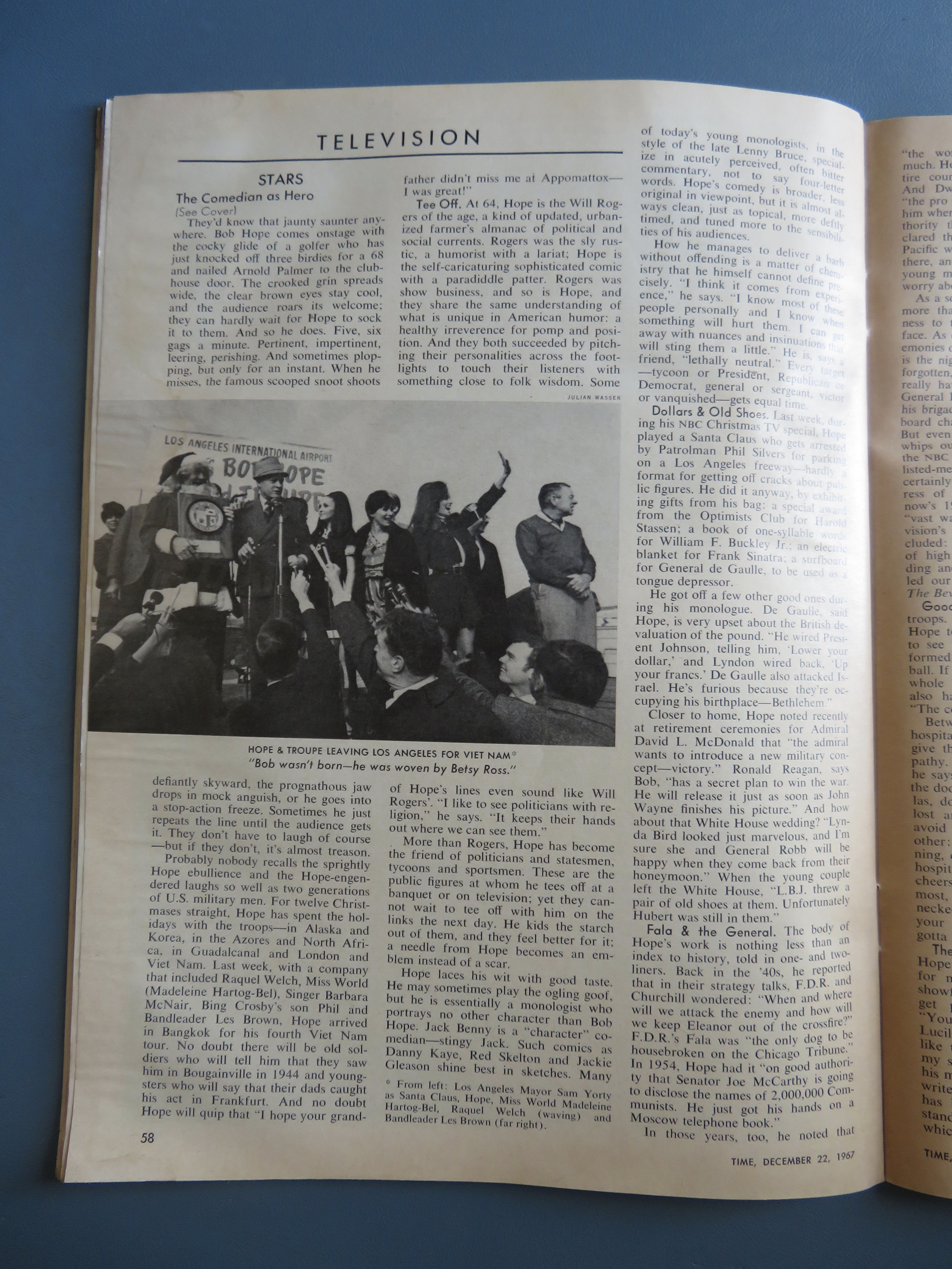 Time Magazine December 22, 1967 Bob Hope