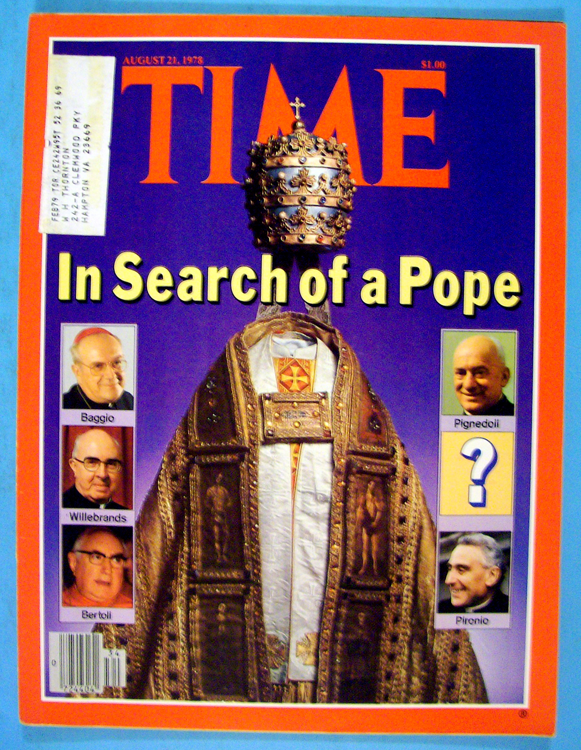 Time Magazine-August 21, 1978-In Search Of A Pope