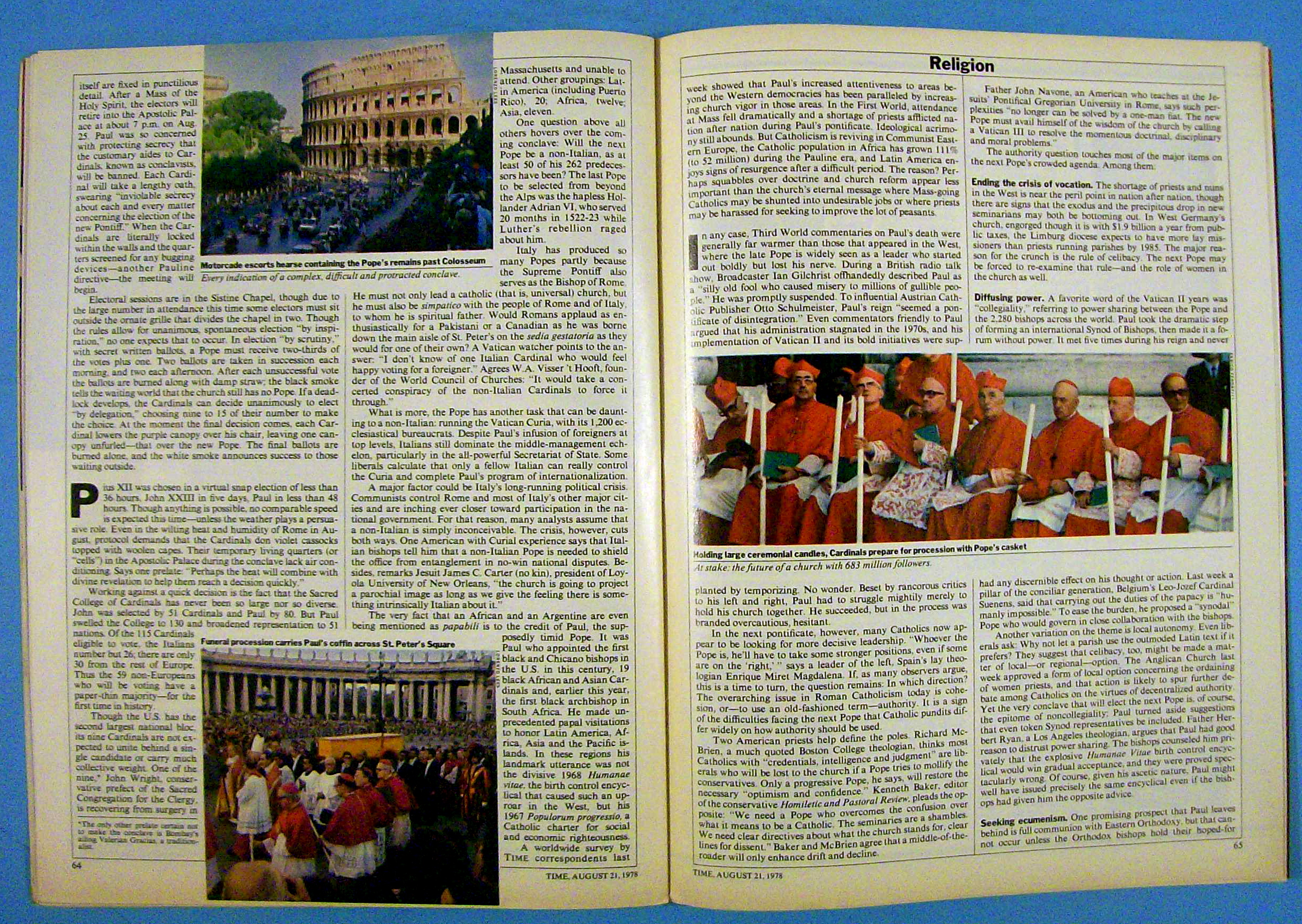 Time Magazine-August 21, 1978-In Search Of A Pope