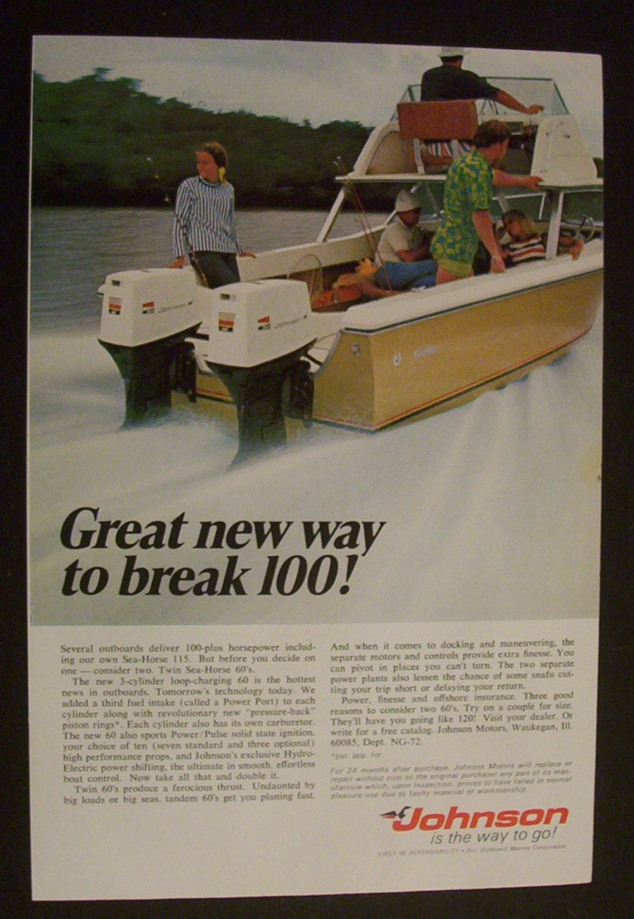 Vintage Ad: 1970  Johnson  Outboard  Marine