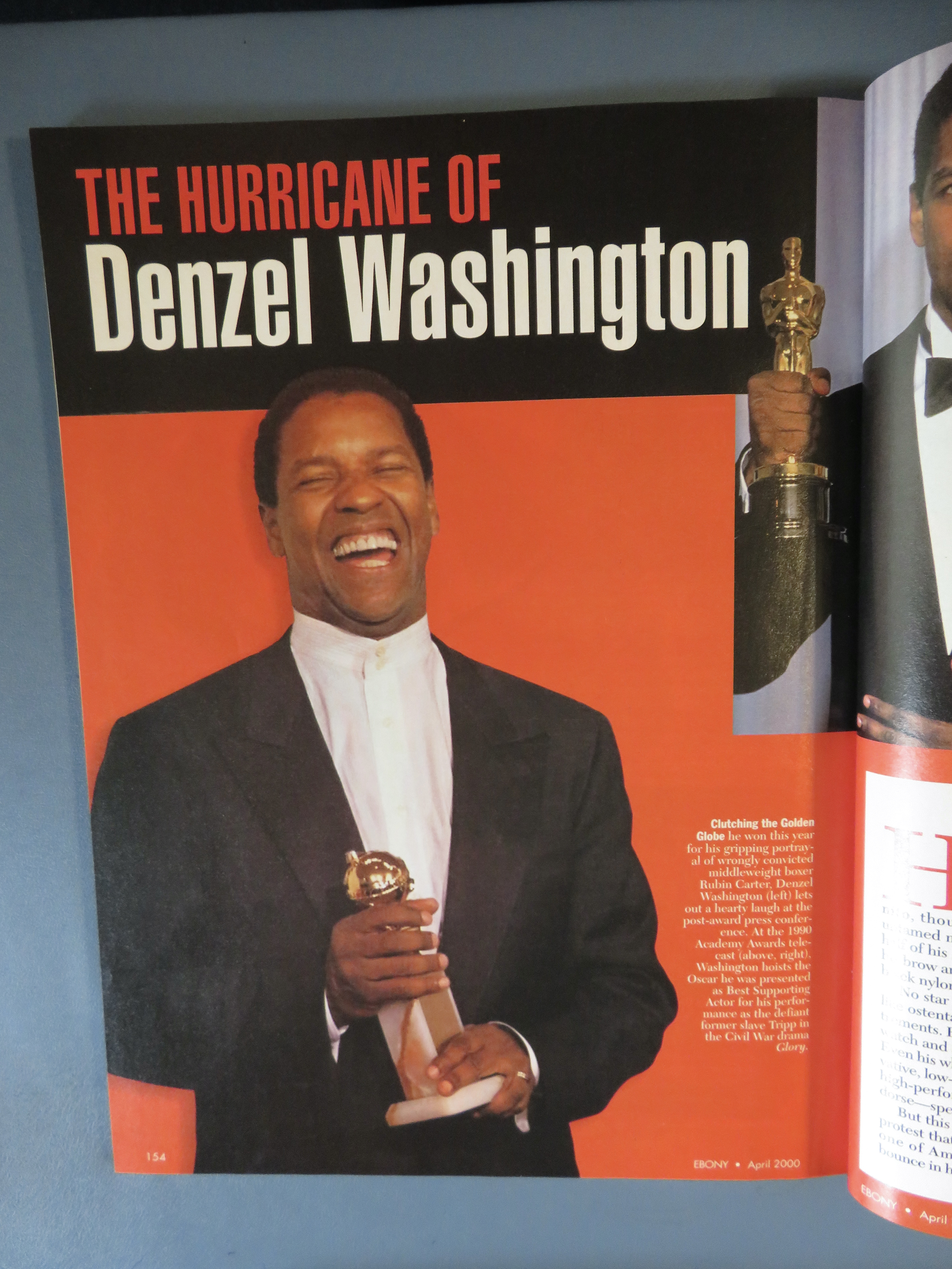 Ebony Magazine-April 2000-Hurricane Denzel Washington