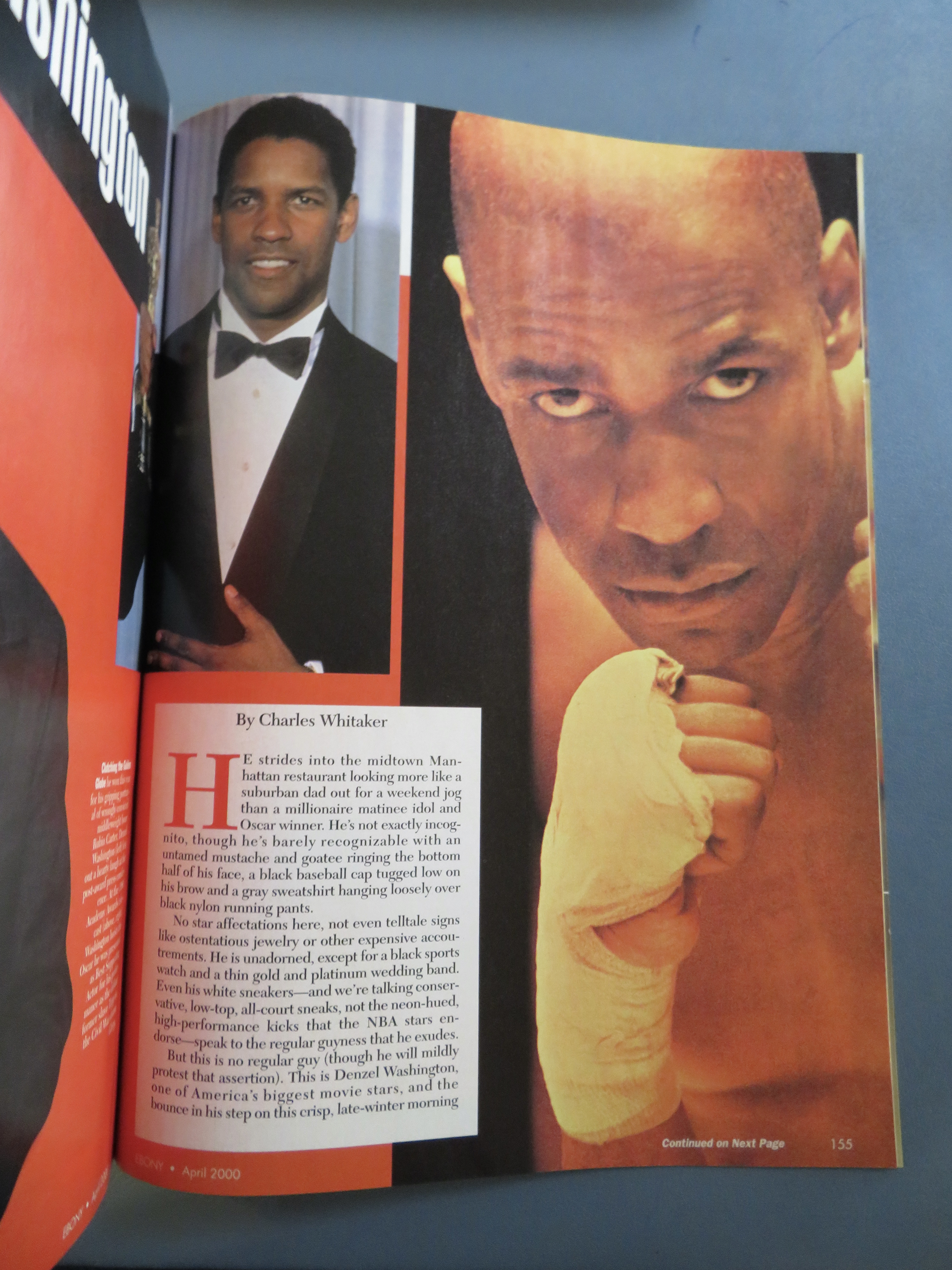 Ebony Magazine-April 2000-Hurricane Denzel Washington