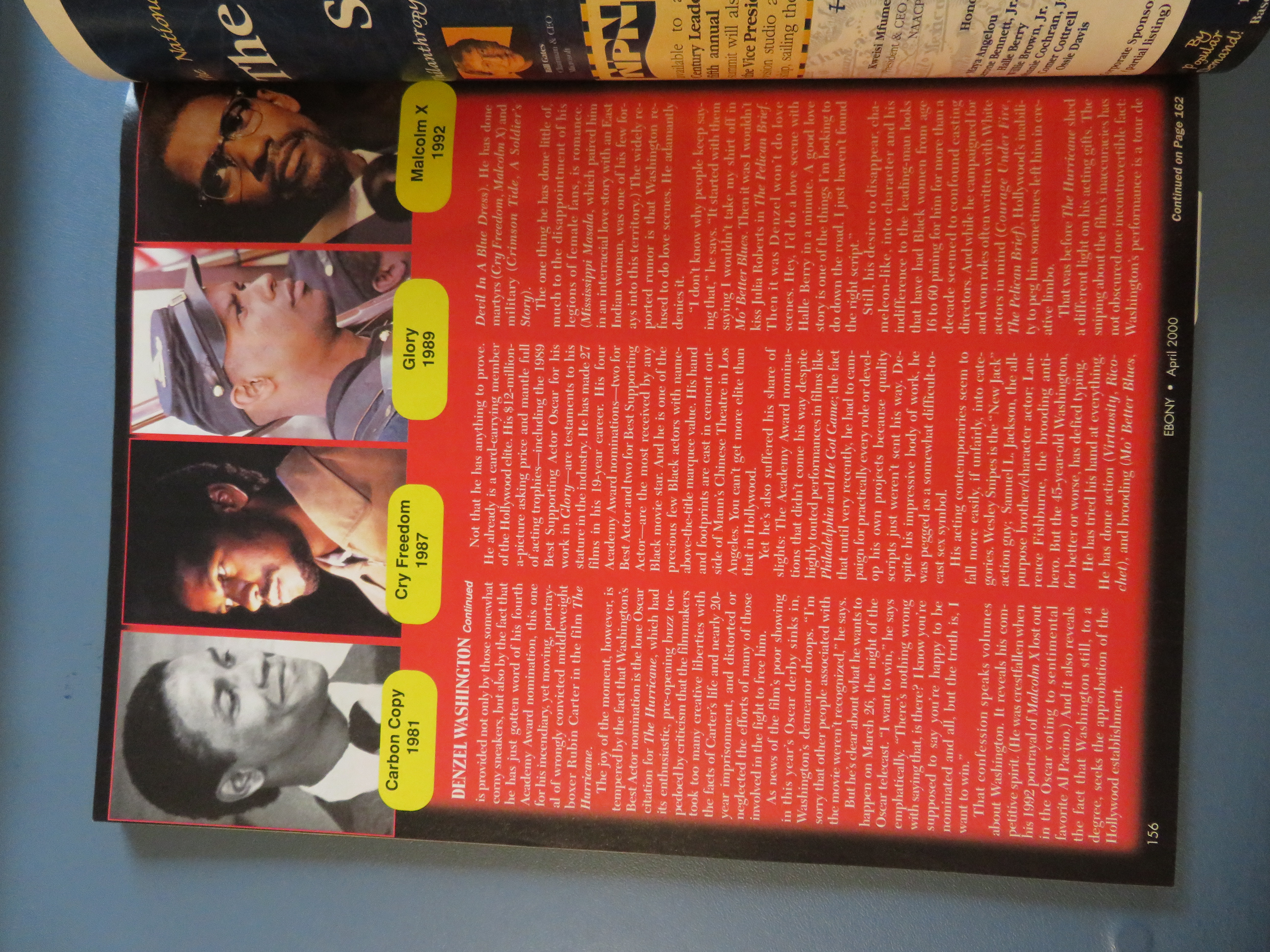 Ebony Magazine-April 2000-Hurricane Denzel Washington