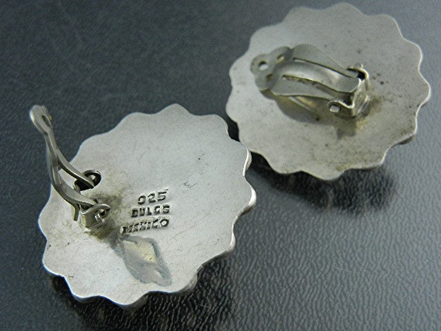 Taxco Mexico Sterling Silver Clip Earrings Dulce