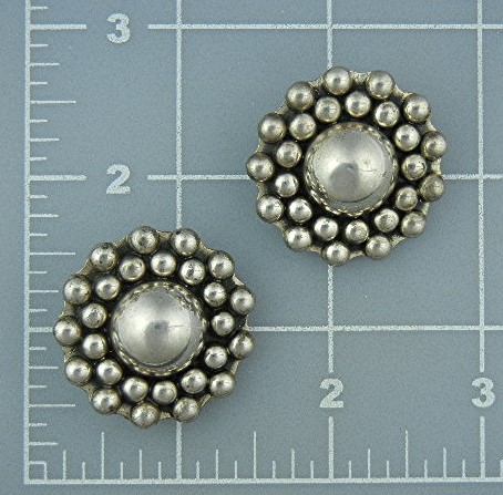 Taxco Mexico Sterling Silver Clip Earrings Dulce
