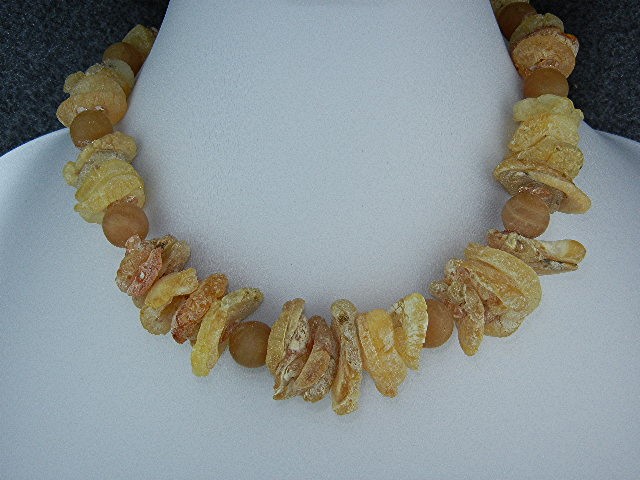Citrine Crystal Copper Glass Beads Necklace