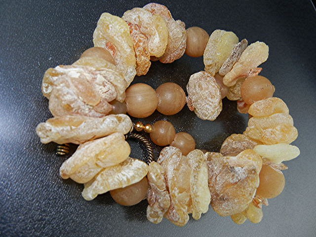 Citrine Crystal Copper Glass Beads Necklace