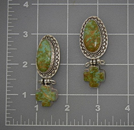 David Troutman Sterling Silver Kingman Turquoise Earrin