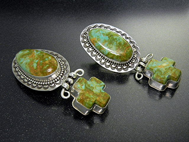 David Troutman Sterling Silver Kingman Turquoise Earrin