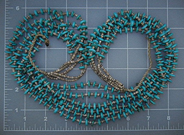 Native American Turquoise Heishi 6 Strands Necklace