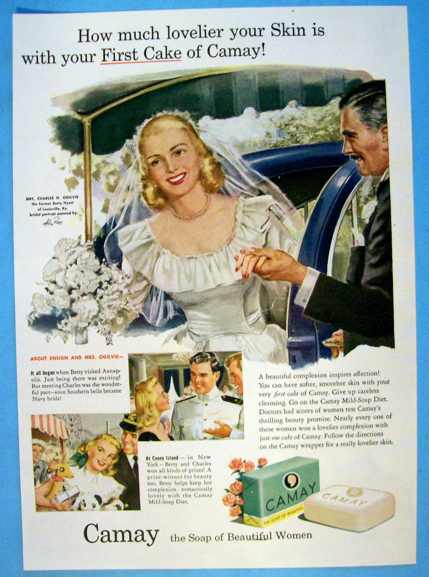 1949 Camay Soap with Bride Getting Out Of Car