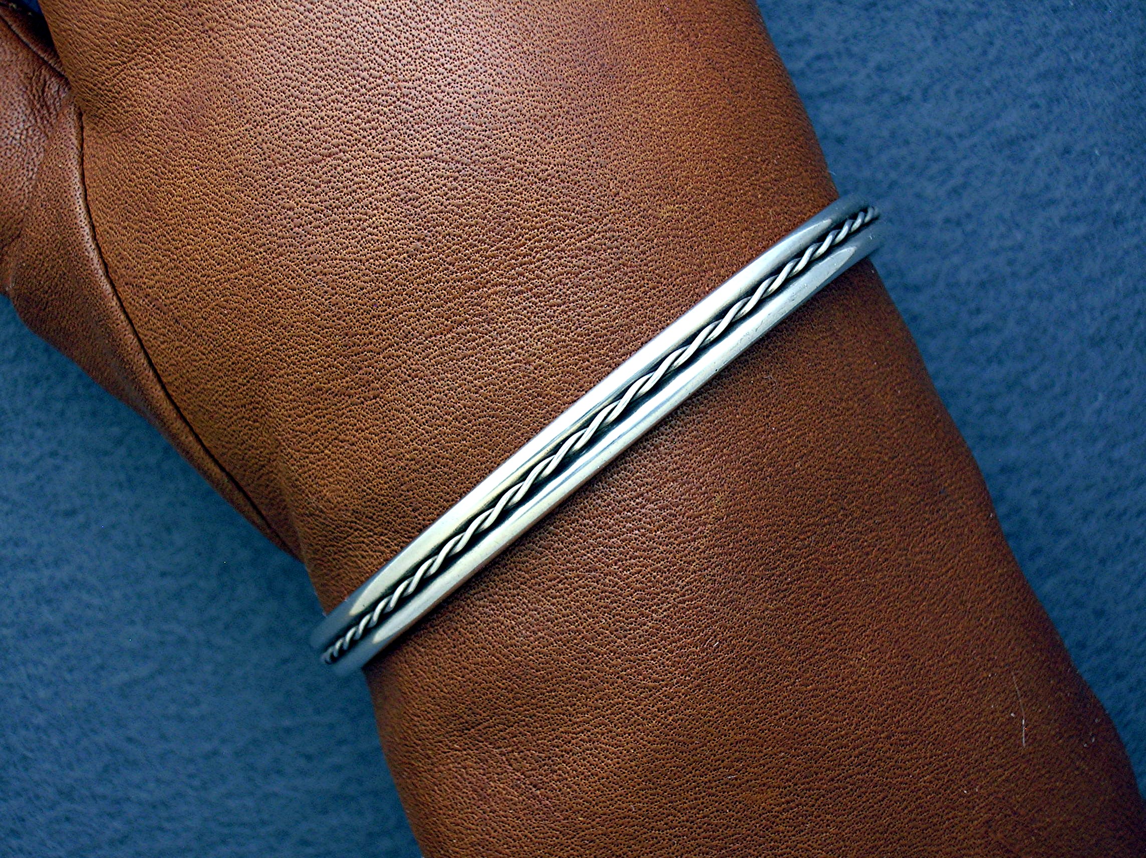 Sterling Silver Ball and Rope Bangle Flex Bracelet