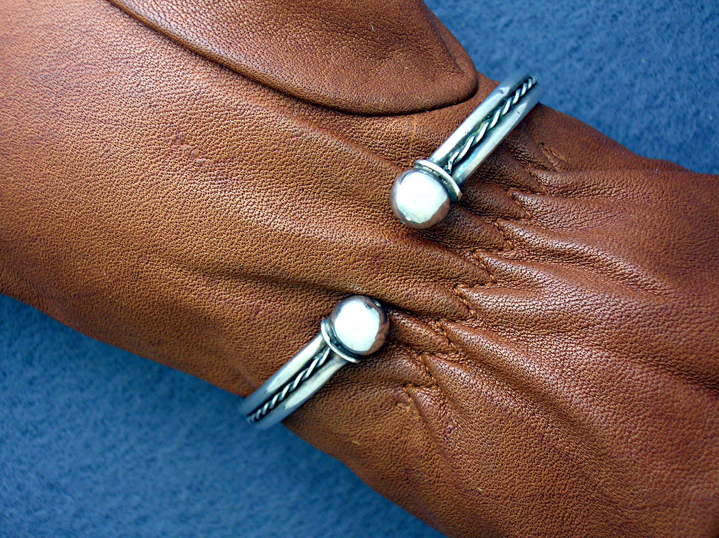 Sterling Silver Ball and Rope Bangle Flex Bracelet